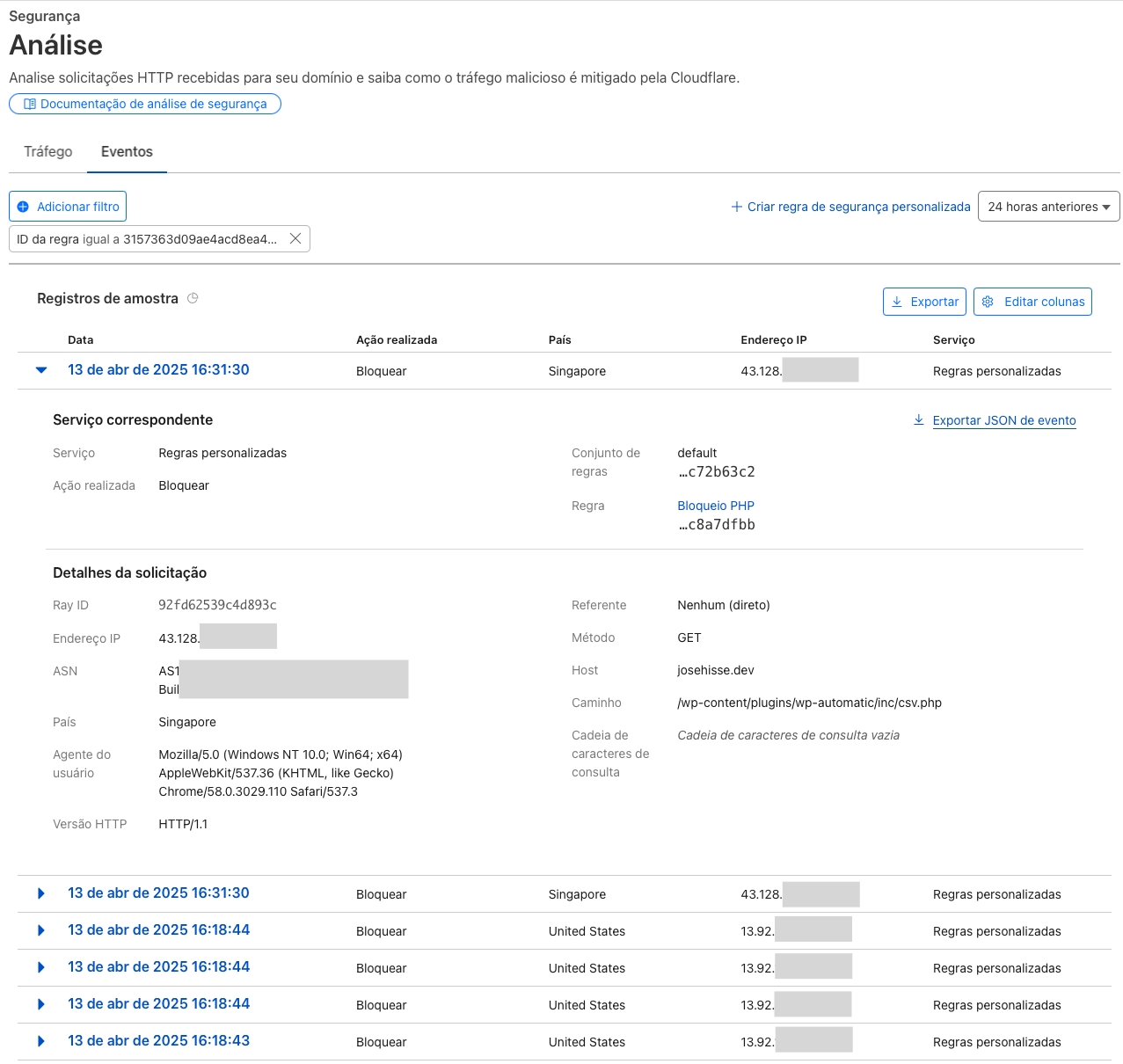 Bloqueio de arquivos PHP
